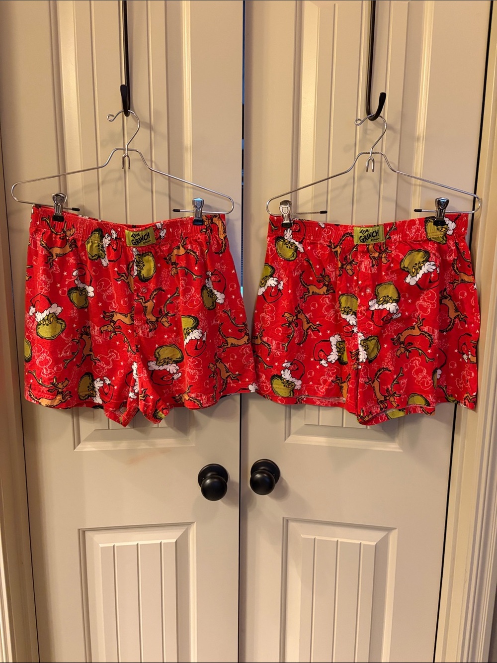 Men's Red Grinch Print Cotton Boxer Shorts  Set - The Grinch